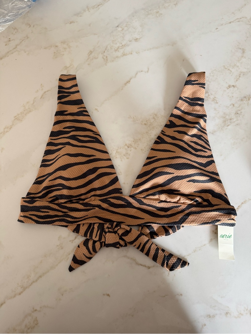 Aerie Leopard Triangle Swim Top - NWT Medium